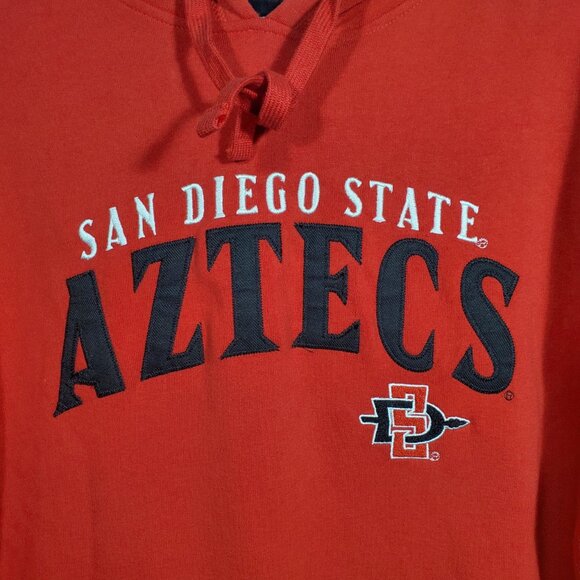 Champion SDSU Aztecs Hoodie Men's L Red Embroidered San Diego State Spellout - Picture 2 of 7